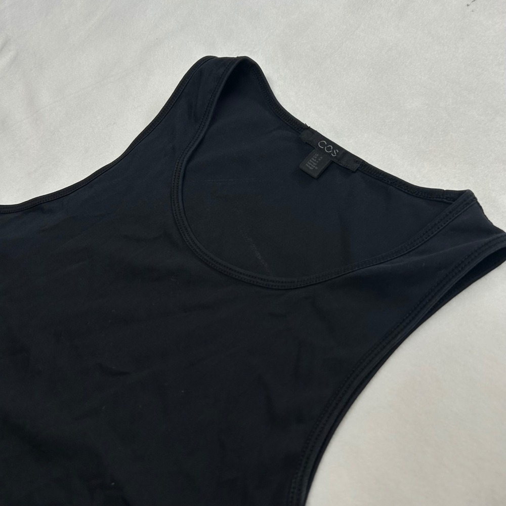 COS Black Scoop Neck Tank Top Sleeveless Shell Blouse Size M Made in Portugal
